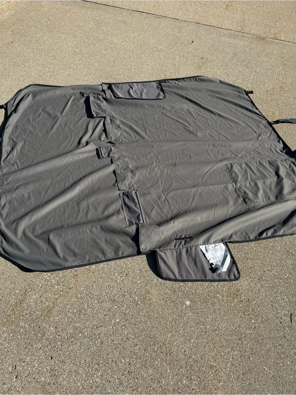 Ruffwear Light Gray Car Seat Cover with Black Logo and Dark Trim